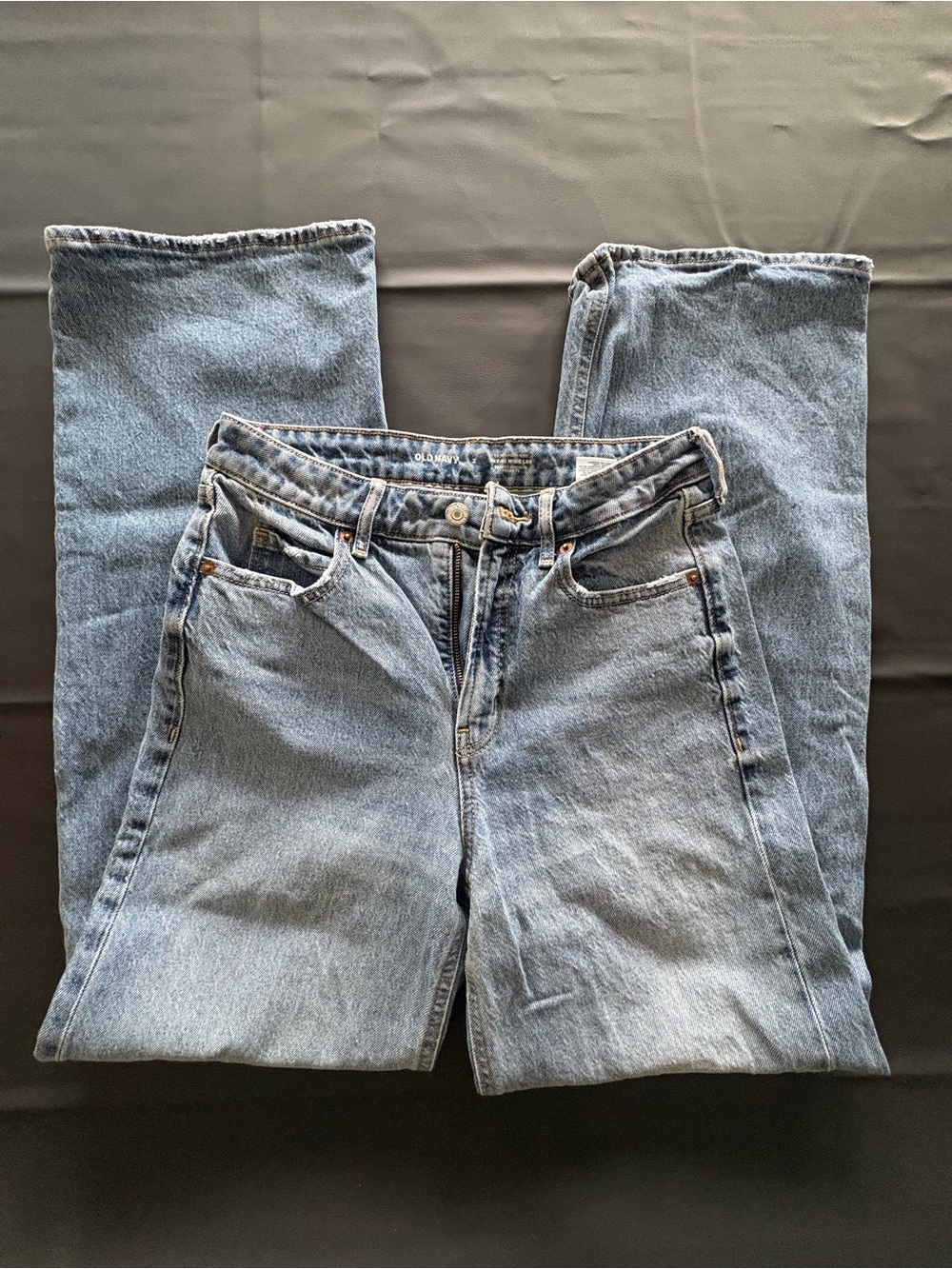 Old Navy Medium Wash High-Rise Straight-Leg Jeans